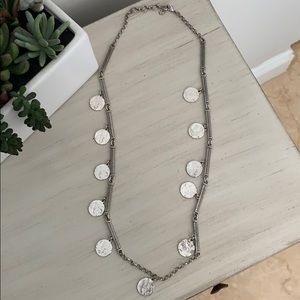 Long Lucky Brand silver disc necklace!